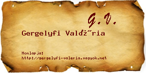 Gergelyfi Valéria névjegykártya
